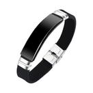 Pulseira de aço inoxidável em branco esporte preto silicone pulseiras ajustáveis para mulheres