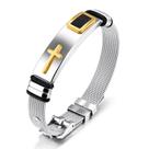 Pulseira de aço inoxidável para homens, alça de malha ajustável Pulseira de aço inoxidável para homens, alça de malha ajustável