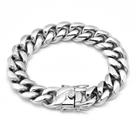 Pulseira de aço inoxidável para homens, corrente cubana pesada 63g