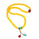 Pulseira de ágata amarela de camada dupla para mulheres com ágata vermelha