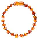 Pulseira De Âmbar Báltico Baroque Cognac 14cm Original