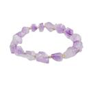 Pulseira de ametista natural para mulheres, miçangas de corte áspero de 4,5 mm