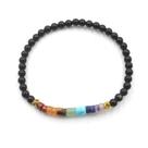 Pulseira de aventurina verde frisada com pedras multicoloridas