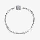 Pulseira de Berloque Coração Cravejado em Prata 925