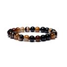 Pulseira De Bolinha Masculina Pedras Naturais Cores Mescladas
