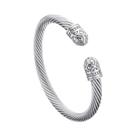 Pulseira De Cabo Torcido Ajustável Em Aço Inoxidável Para Mulheres, Joia Vintage Charmosa, Presente