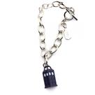 Pulseira de charme Doctor Who TARDIS 1/2 com logotipo DW