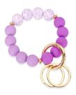 Pulseira de chaveiro WEESMILE Silicone Leopard Purple Feminina
