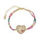 Pulseira de coração mila zircônias coloridas
