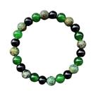 Pulseira De Corda Elástica Verde Com Contas De 8mm, Presente Artesanal Fashionável