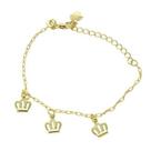 Pulseira De Coroa PRI Style Folheada A Ouro 18K Antialérgica - PPRI596