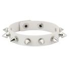 Pulseira de couro azul com pontas prateadas para mulheres