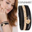Pulseira de Couro Feminina Ajustável Trançada Espírito Santo Flor Trevo Delicada Modelos