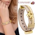 Pulseira de Couro Feminina Country Ajustável Cavalo Dourado Linda Pulseira de Couro Feminina Country Ajustável Cavalo Dourado Linda