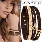 Pulseira de Couro Feminina Country Cela Arreio Cavalo Ajustável Cores