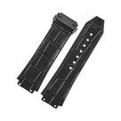 Pulseira De Couro Genuíno Preto E Marrom 26mm X 19mm Para Hublot Big Bang Series Masculina Com