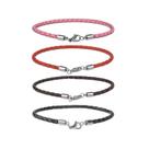 Pulseira de Couro Legítimo com Fecho Mosquetão Banho Prata