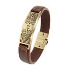 Pulseira de Couro Magnética Simbolo Infinito Fé Marrom Pulseira de Couro Magnética Simbolo Infinito Fé Marrom