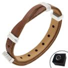 Pulseira de Couro Marrom de Tiras Cruzadas com Fecho Strap Plug Ajustável