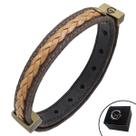 Pulseira de Couro Marrom Minimalista SENSAÇÃO Trançada com Fecho Strap Plug Ajustável