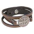 Pulseira de Couro Marrom São Bento Paul Western 39059 Pulseira de Couro Marrom São Bento Paul Western 39059