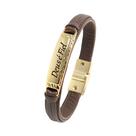 Pulseira de Couro Masculina Feminina Deus é Fiel Magnética Dourada Marrom Pulseira de Couro Masculina Feminina Deus é Fiel Magnética Dourada Marrom