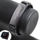 Pulseira de Couro Masculina Gratidão Espelhada Fecho de Encaixe