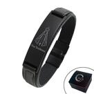 Pulseira de Couro Masculina Magnética N Senhora Ap All Black