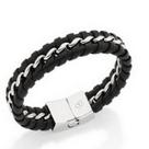Pulseira de couro masculina rommanel trançado 250283