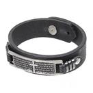 Pulseira de Couro Preta Pai Nosso Paul Western 29729 Pulseira de Couro Preta Pai Nosso Paul Western 29729
