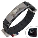 Pulseira de Couro Preto Nossa Senhora Onix/Prata com Fecho STRAP PLUG Ajustável Pulseira de Couro Preto Nossa Senhora Onix/Prata com Fecho STRAP PLUG Ajustável