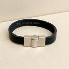 Pulseira de Couro Preto Personalizada