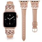 Pulseira de couro TOYOUTHS para Apple 38/40/41/42 mm em ouro rosa Pulseira de couro TOYOUTHS para Apple 38/40/41/42 mm em ouro rosa