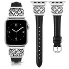 Pulseira de couro TOYOUTHS para Apple 38/40/41/42 mm preto+prata