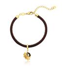 Pulseira de Couro Xícara com Pires Revestida em Ouro.