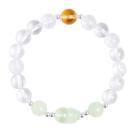 Pulseira de cristal branco com pingente Pixius de quartzo e limão Pulseira de cristal branco com pingente Pixius de quartzo e limão