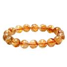 Pulseira de cristal de azeztulita amarela natural de 10 mm, contas redondas