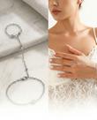 Pulseira De Dedo Prata Zirconia Banhada Feminina Estilo Elegante Acessórios Tendência Internacional