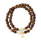 Pulseira de dupla camada de sândalo com prata Hetian Jade S925