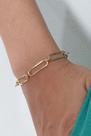 Pulseira De Elos Intercalados Com Círculo Banhado Em Ouro 18k Cor:dourado