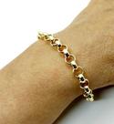 Pulseira de Elos Portugueses 8mm Banho Ouro 18k 3736 Pulseira de Elos Portugueses 8mm Banho Ouro 18k 3736