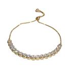 Pulseira De Geometria Em Ondas Com Cristais De Strass Ajustável Para Mulheres, Joia De Luxo Para