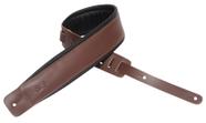 Pulseira de guitarra Levy's Leathers 3 em couro com estofamento de espuma marrom