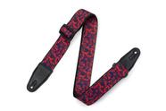 Pulseira de guitarra Levy's Leathers Wide Poliéster Roxa e Vermelha