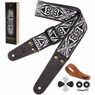 Pulseira de guitarra Nefelibata Heart com pontas de couro bovino de 5 cm de largura Pulseira de guitarra Nefelibata Heart com pontas de couro bovino de 5 cm de largura