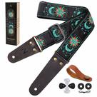 Pulseira de guitarra Nefelibata Sun & Moon bordada com acessórios