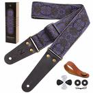 Pulseira de guitarra Nefelibata Vintage em algodão bordado com couro Pulseira de guitarra Nefelibata Vintage em algodão bordado com couro