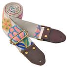 Pulseira de guitarra SHEING Crochet Flower com pontas de couro de 5 cm de largura