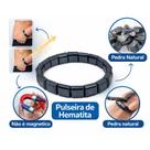 Pulseira de Hematita Lisa Pedra Natural Energia Proteção Equilíbrio Magnético