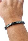 Pulseira de hematita quadrada, fio de silicone